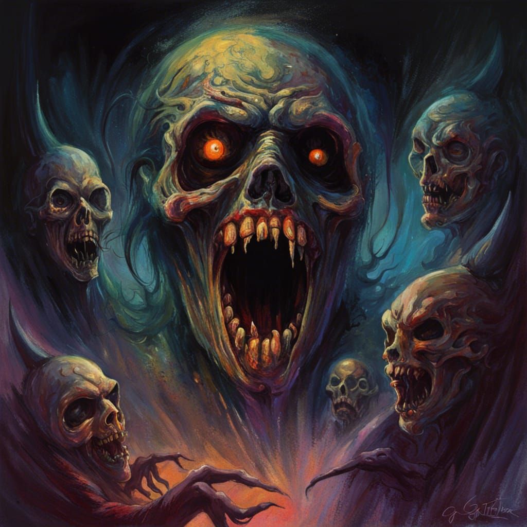 Psychedelic Horror Nightmare in Dark Fantasy Style