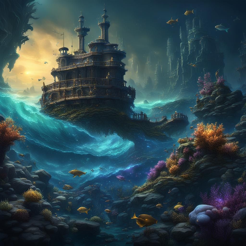 Fantastical Deep Sea Matte Painting in 8K