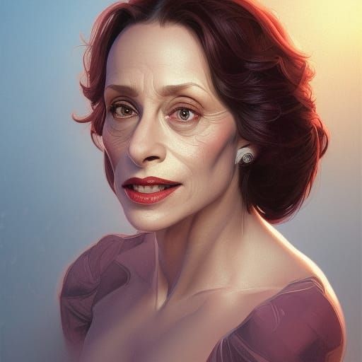 Lilith Sternin Portrait in Art Nouveau Style