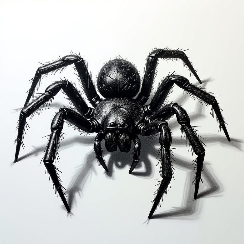 Spider Weaver Creates Art from Shimmering Strands in Charcoa...