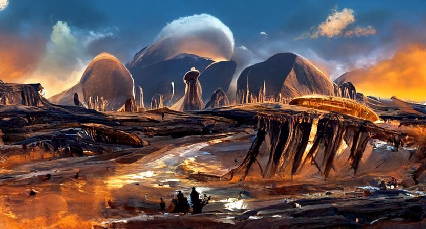Extraterrestrial Science Fantasy Landscape Concept Art