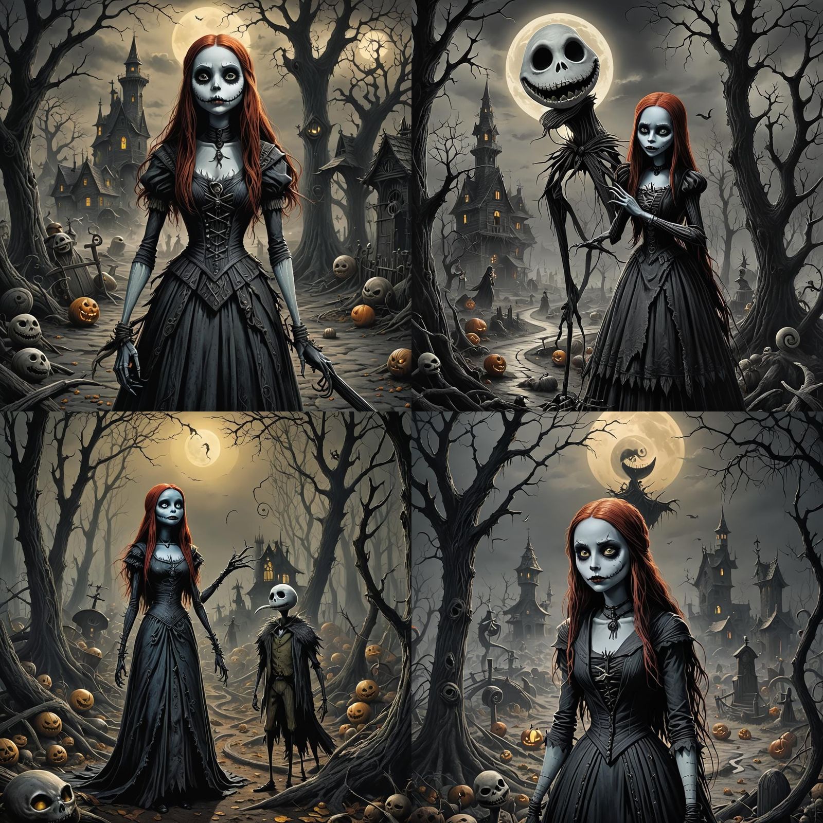 Nightmare Before Christmas Sally in Horror Style