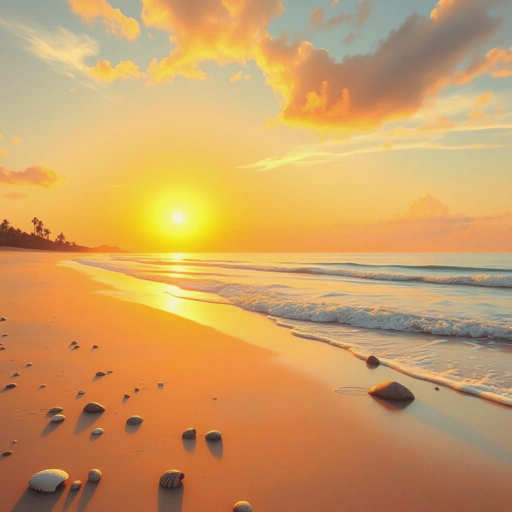 Serene Beach at Sunset