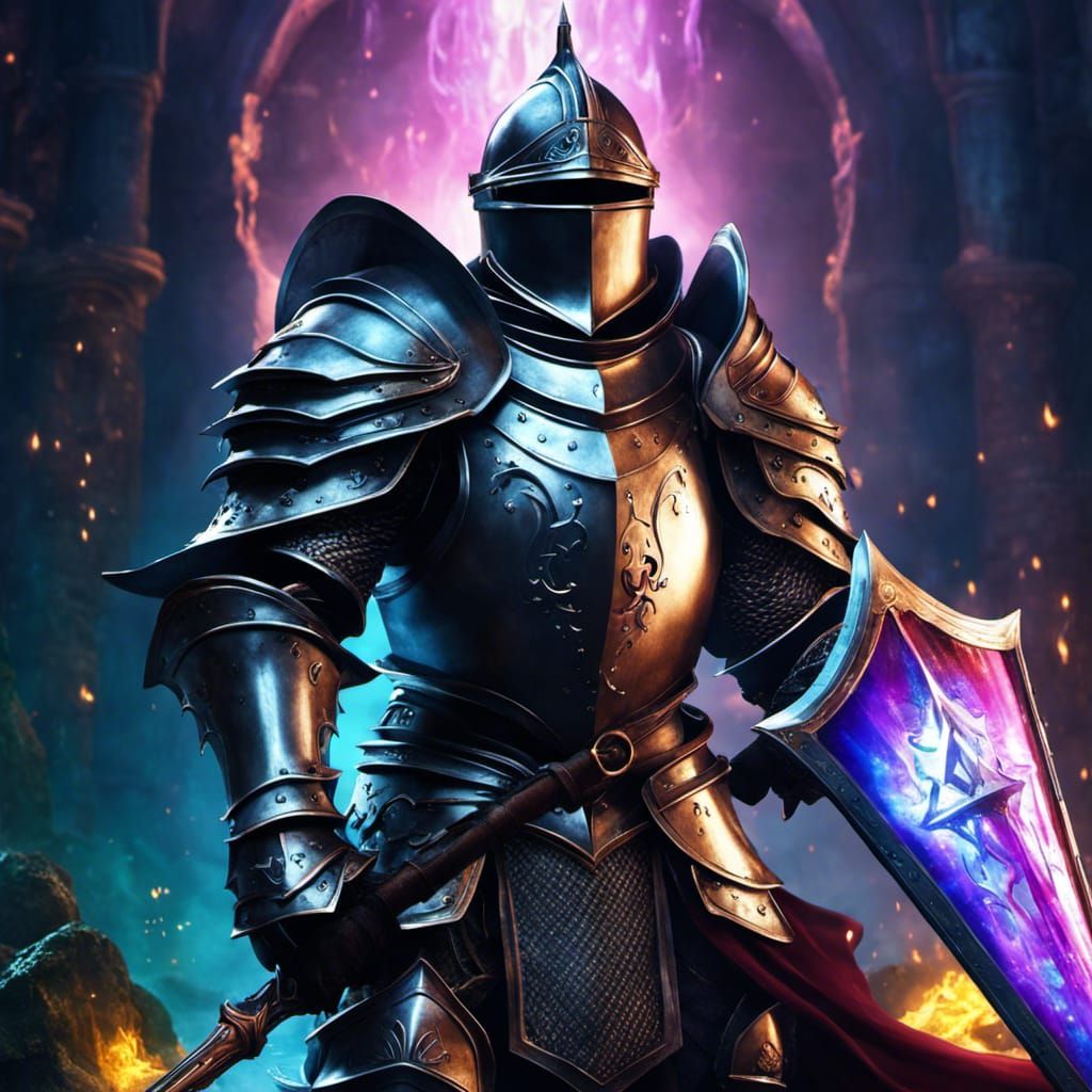 Corrupted Medieval Knight Paladin of Dark Magic