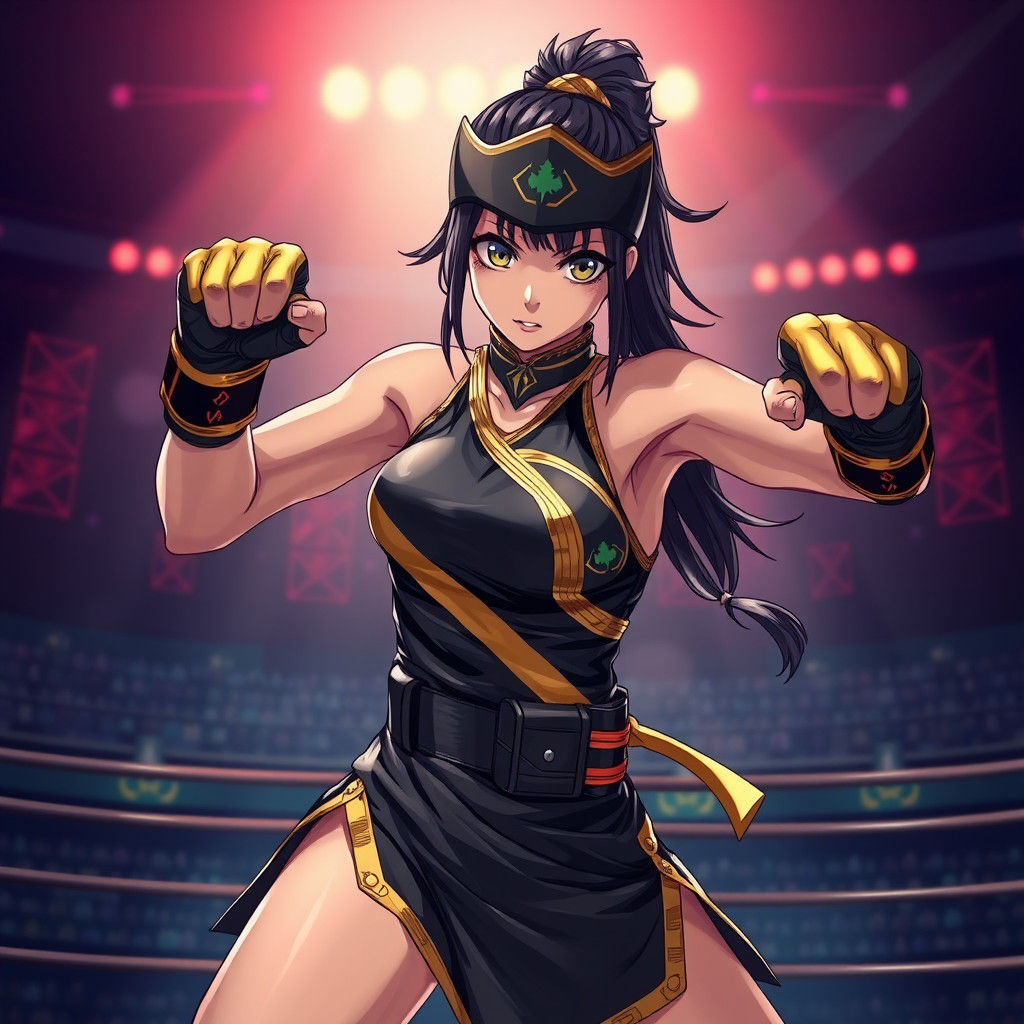 Saint Kitts Warrior Girl in Fighting Tournament