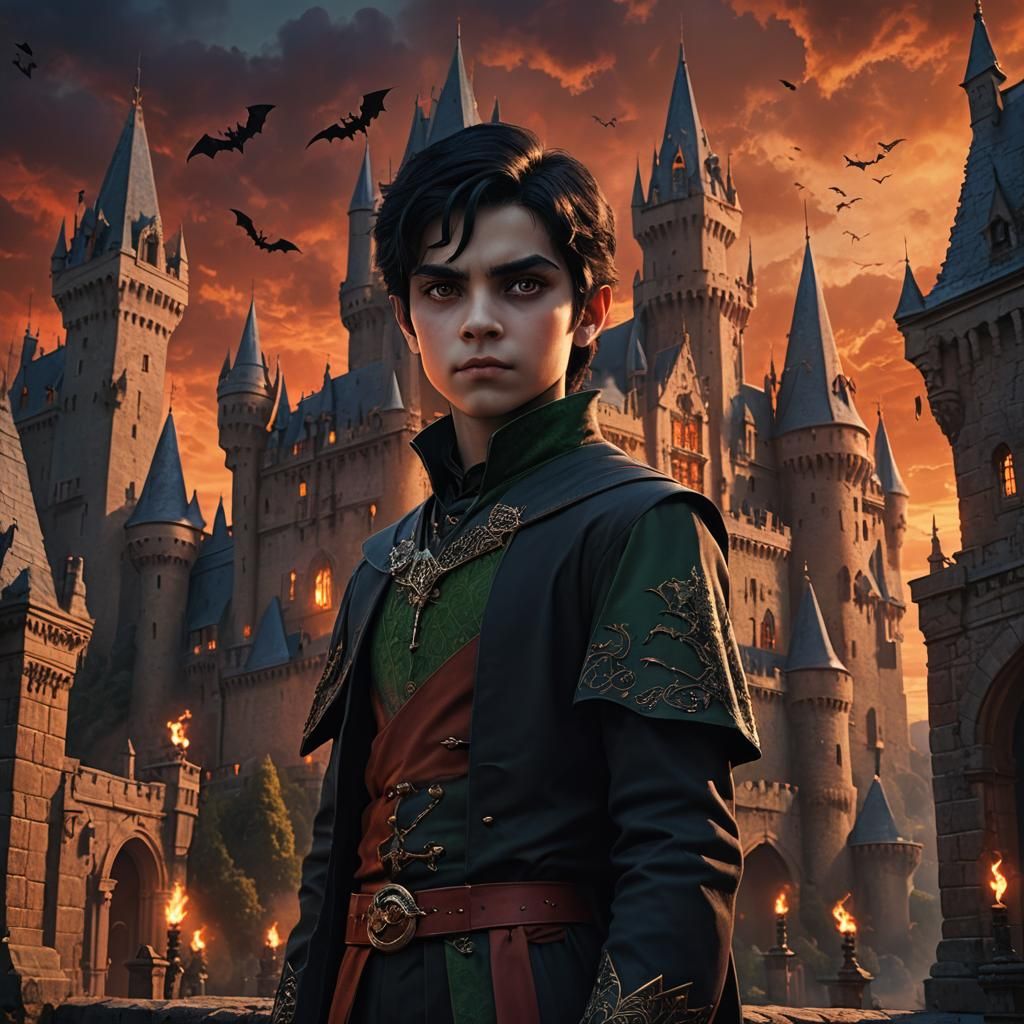 Vampire Prince in Dark Fantasy Landscape