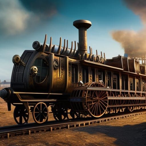 Steampunk Laboratory Scene with Cogwheel Dog