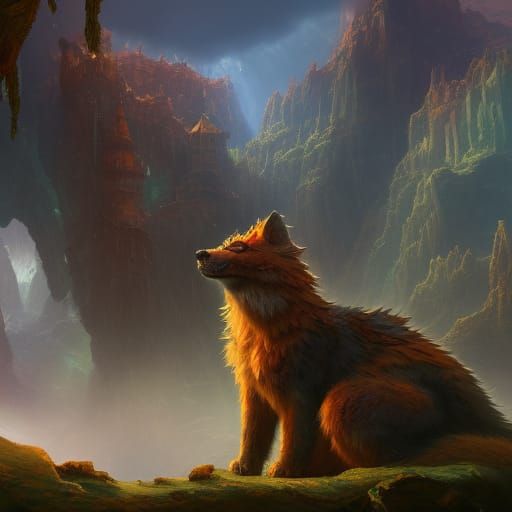 Detailed Furry Creature in a Matte Painting Style
