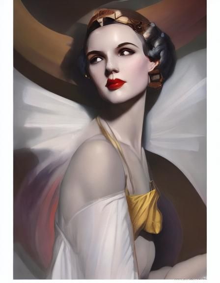 Art Deco Woman Portrait in 8K Resolution