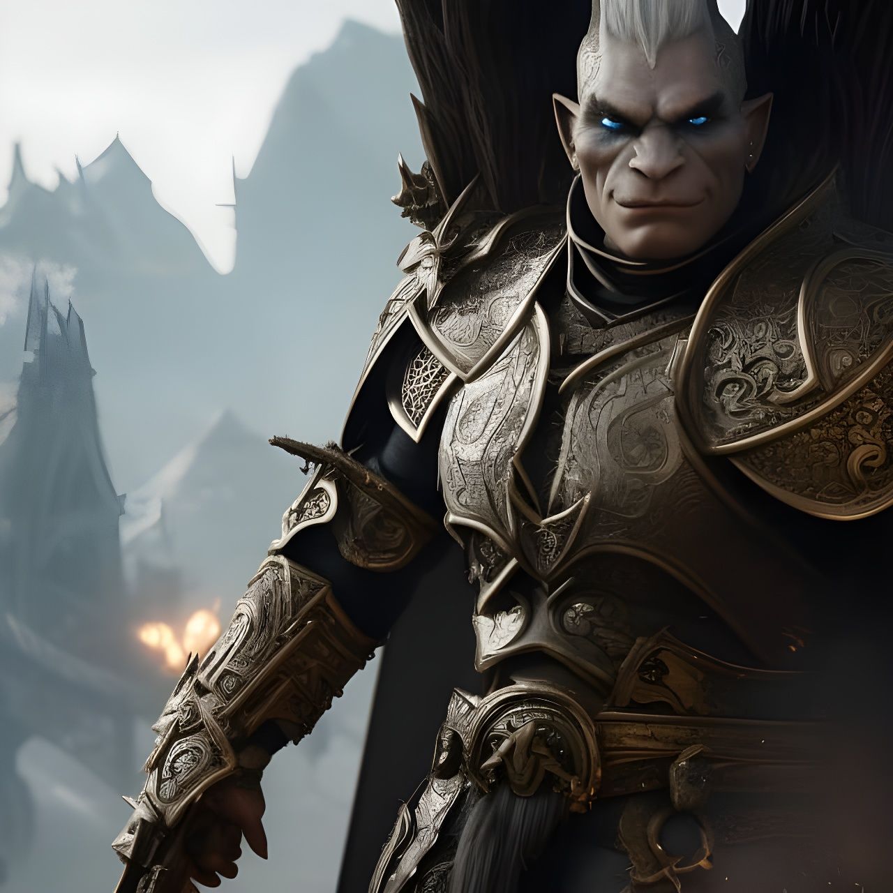 Porcelain Orc Portrait in Elvenscape Street