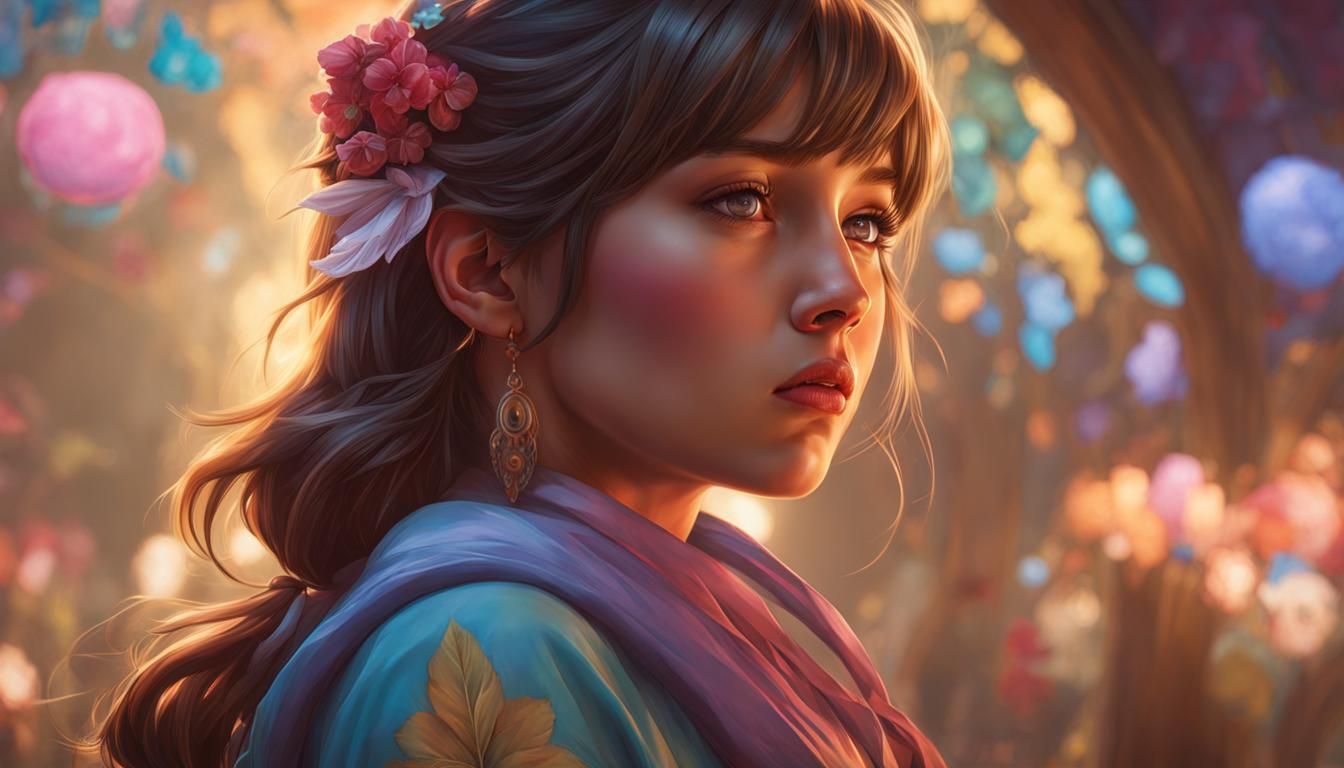 Hyperdetailed Portrait of Girl in Diaper