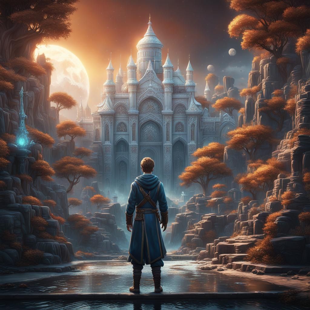 Boy with Cool Style: Detailed Matte Painting