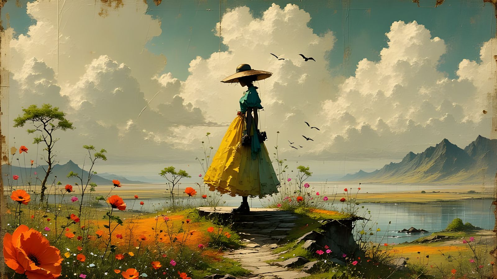 Whimsical Surreal Flowery Dreamscape