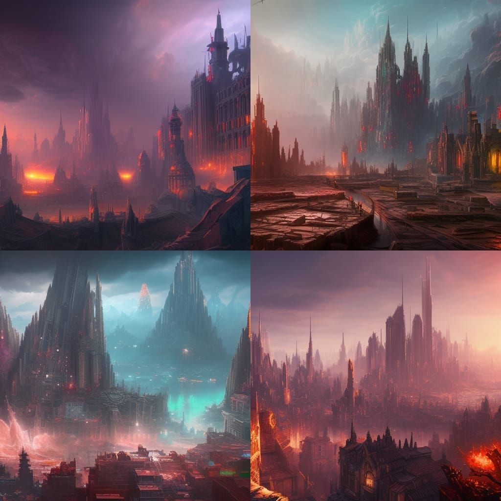 Detailed Matte Painting of a Destroyed City