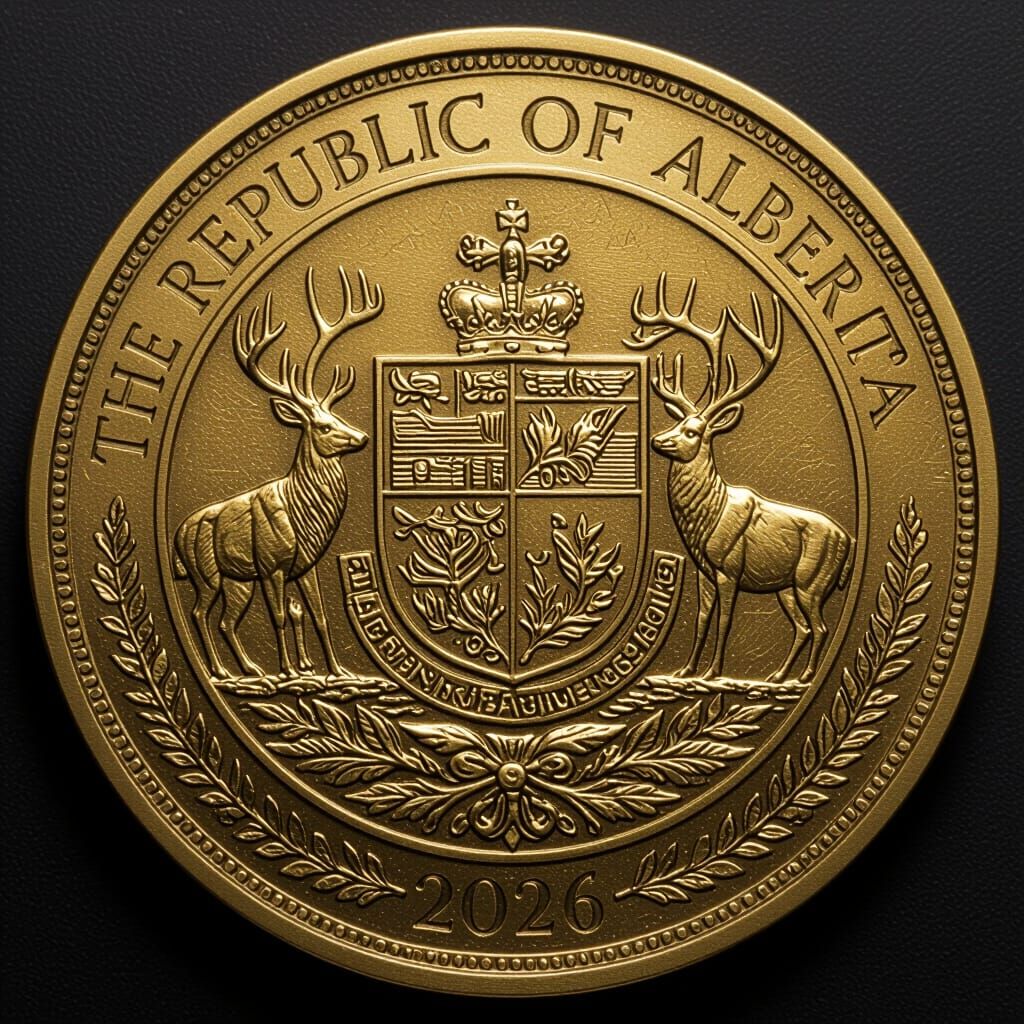Alberta Crest Coin in Bas Relief