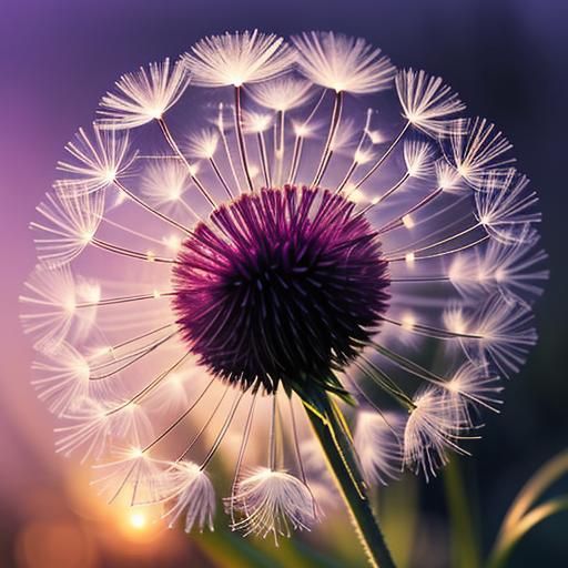 Dew-Kissed Dandelion at Dawn: Dreamcore Art