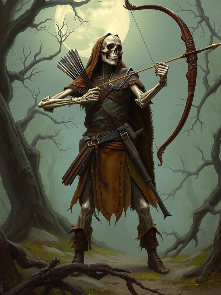 Majestic Skeleton Archer in Dark Fantasy Style