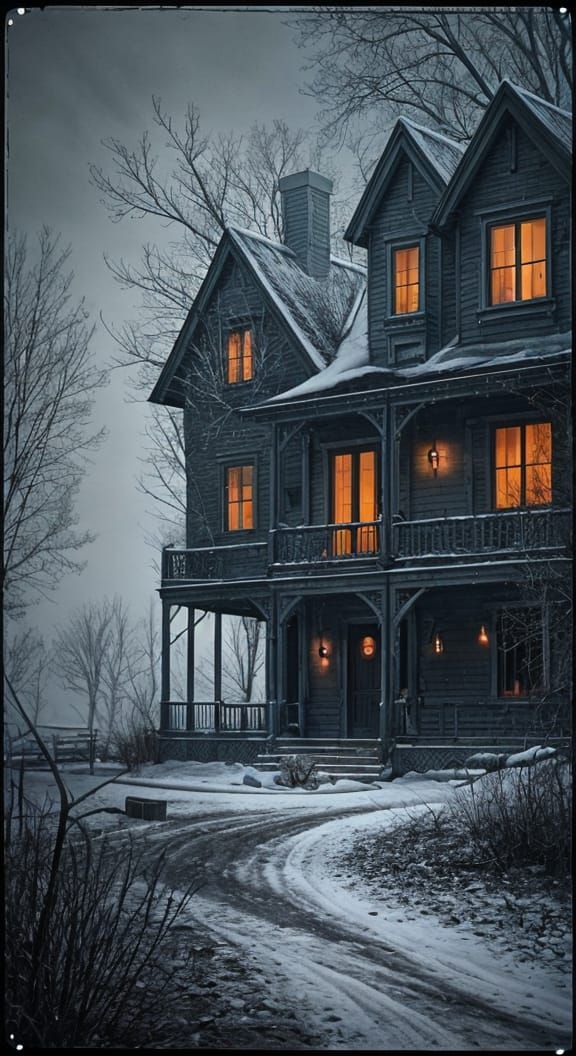 Eerie Abandoned Mansion on a Hill, Filled with Secrets and S...