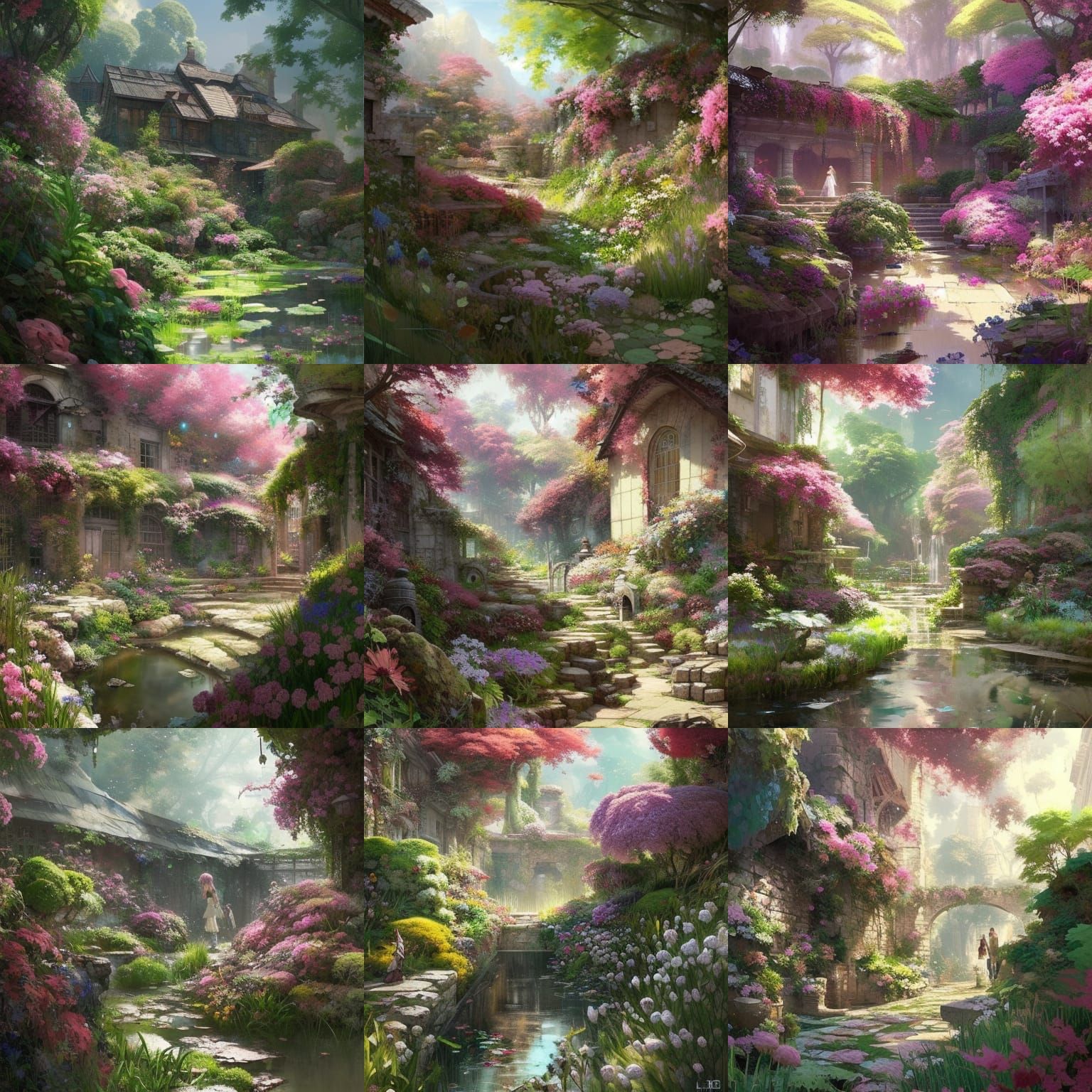 Secret Flower Garden: Anime-Style Digital Art