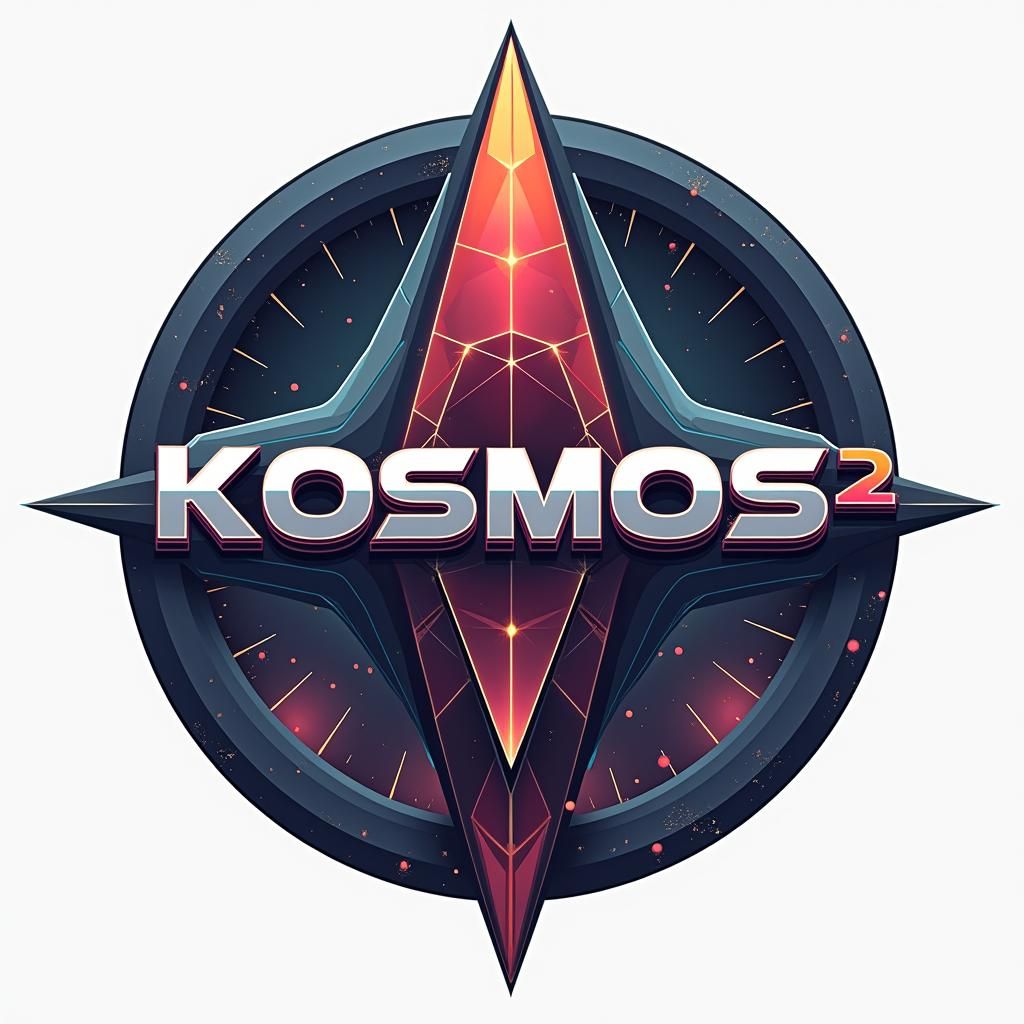 Kosmos V2 Space Program Emblem in Vector Style