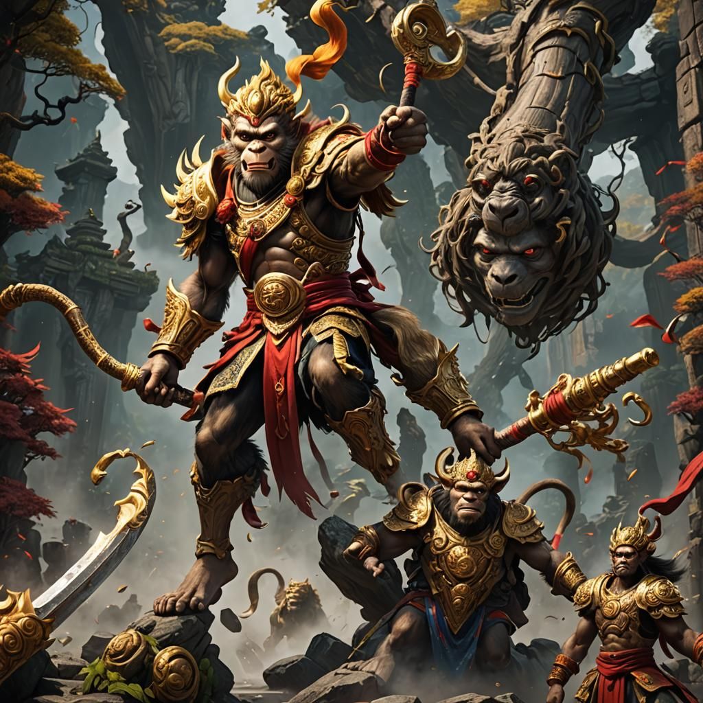 Monkey King Sun Wukong with Golden Cudgel
