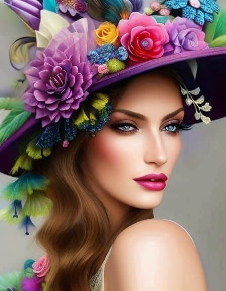 Gigantic Ugly Hat with Flowers and Jewels