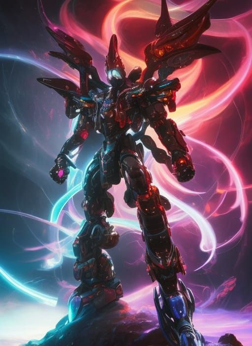 Mecha Wizard Crab with Glowing Runes in Fantasy Art