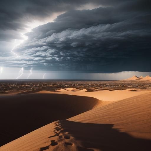Epic Desert Thunderstorm with Lightning and Rain