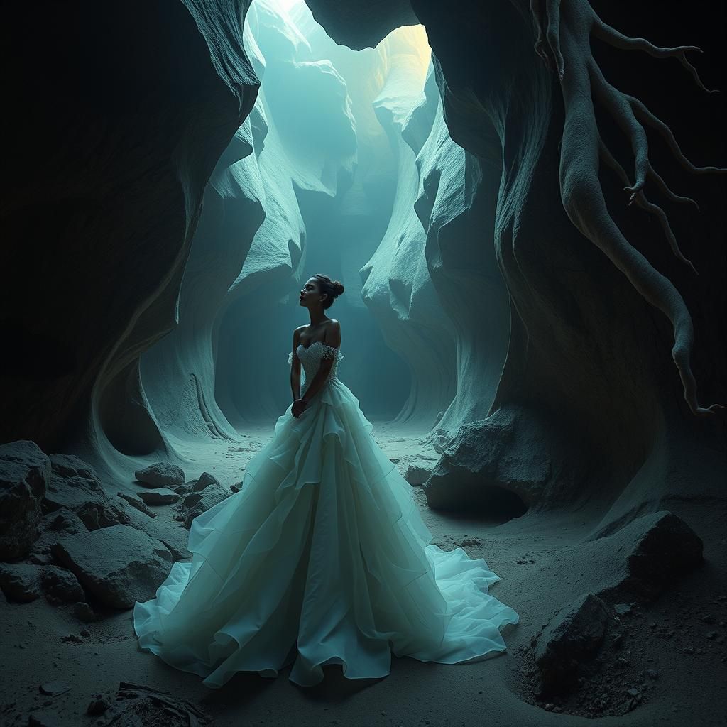 Couture Fashion Photoshoot in Liminal Space