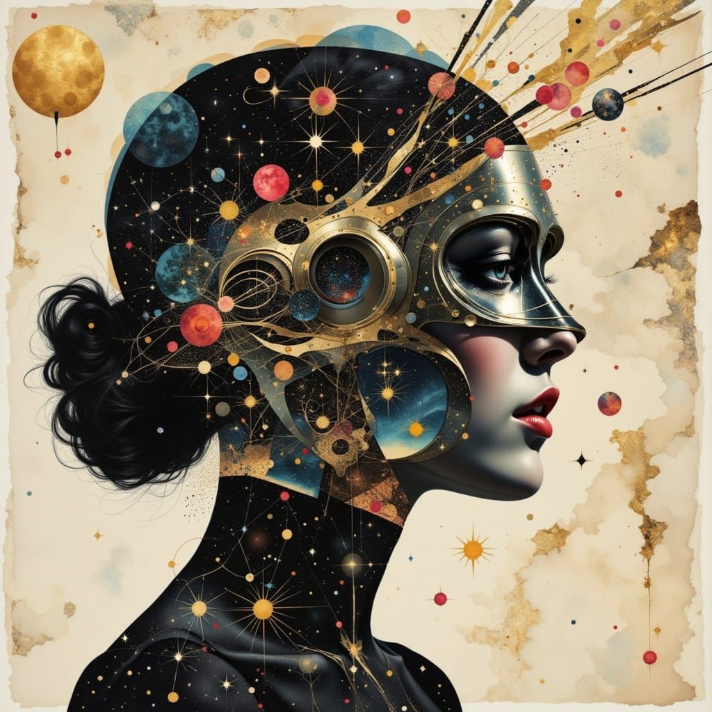 Retro Futuristic Space Queen Portrait