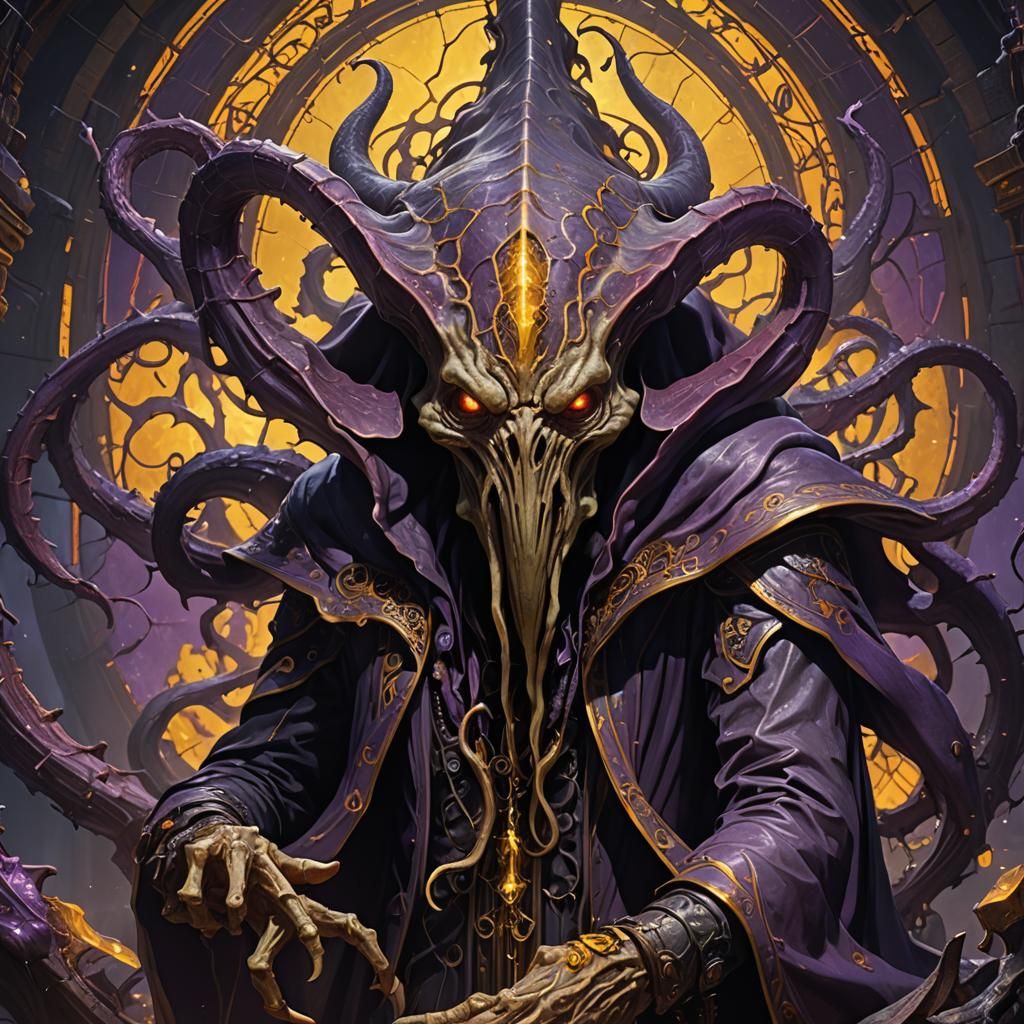 Mind Flayer Concept Art in Dark Fantasy Style