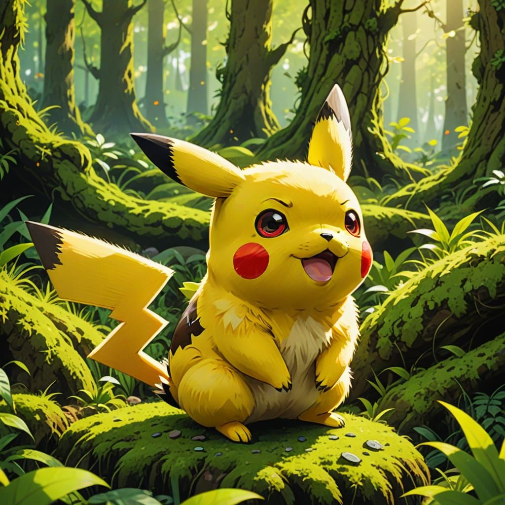 Cute Pikachu Concept Art in Vibrant Digital Style