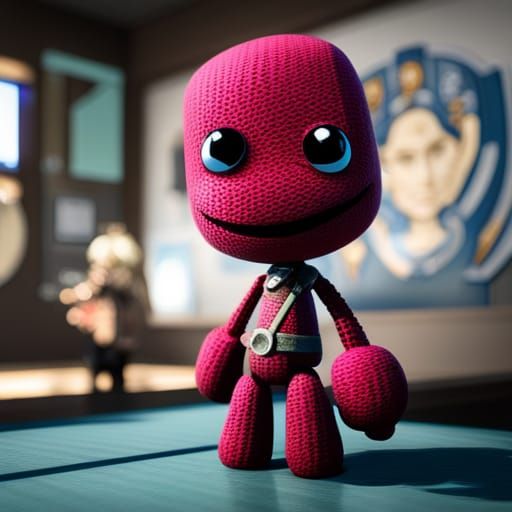 Sackboy with Nintendo Consoles, Detailed Matte Painting