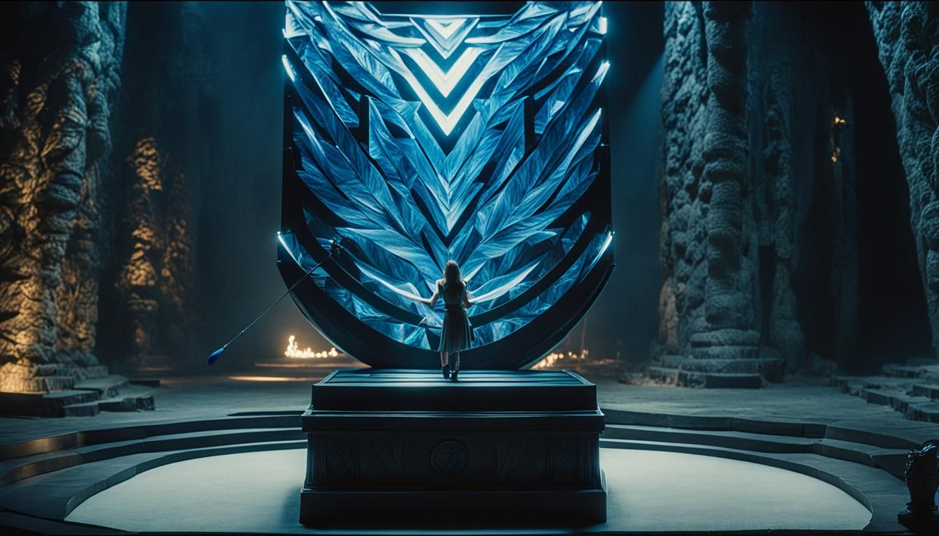 Crystal Pandora's Box: Archery Art in Blue and White