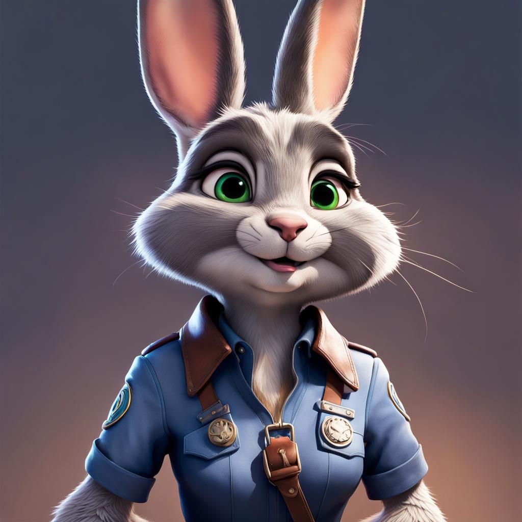 Zootopia's Judy Hopps Portrait in Digital Art Style
