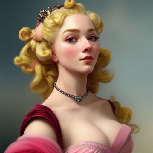 Princess Peach in 18th Century Portrait Style