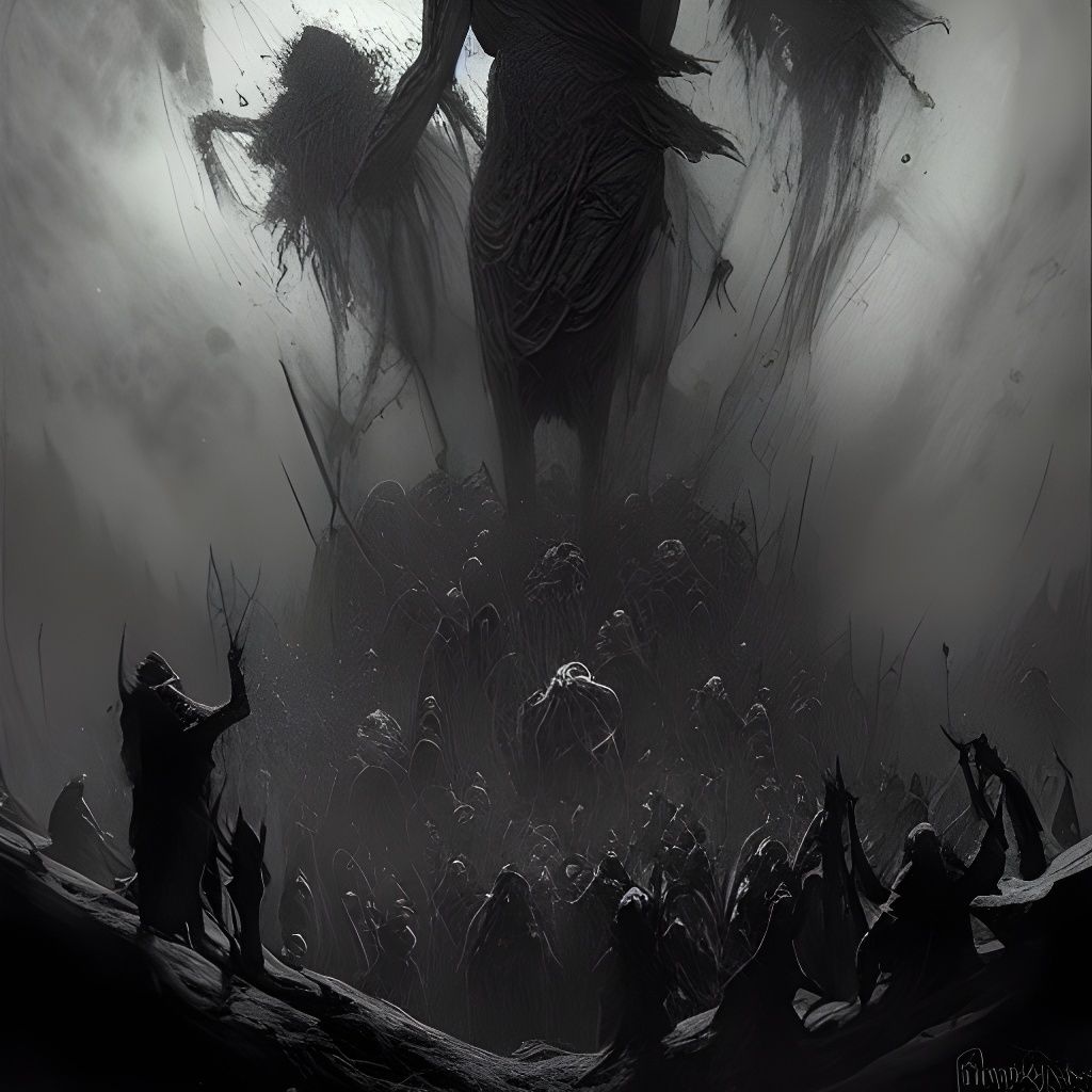 Classic Horror Monster Mash in Doré Style