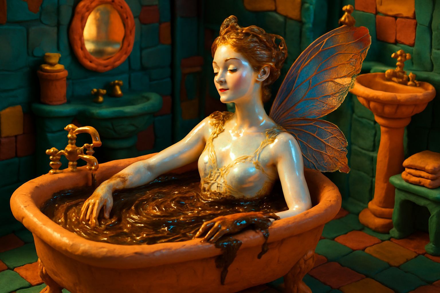 Porcelain Fairy's Mud Bath in Victorian Style