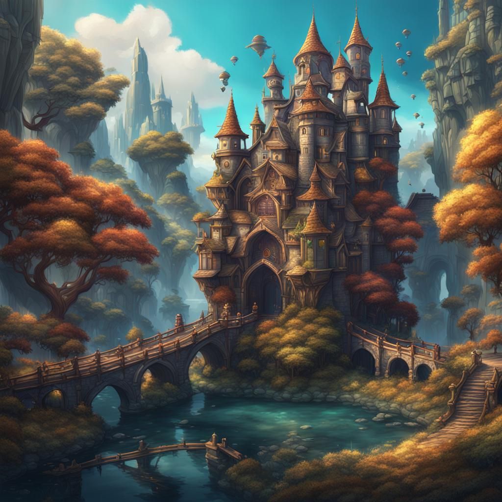 Fantastical Cute Drawing: Detailed Matte Painting