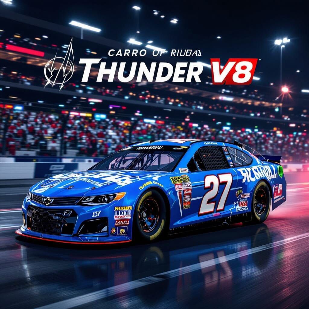Electric Blue NASCAR Concept Car with Lightning Accents