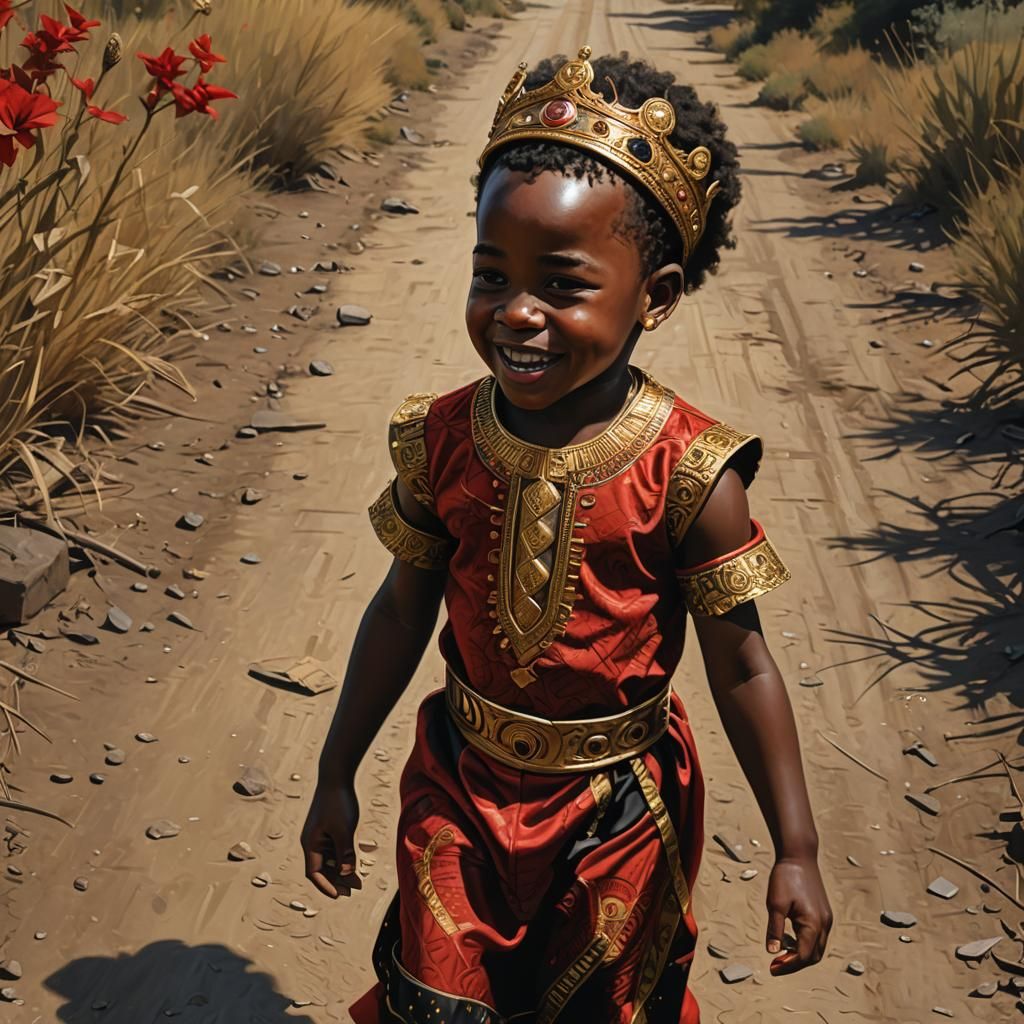 African Prince Guiding the Way: Hyperrealistic Concept Art