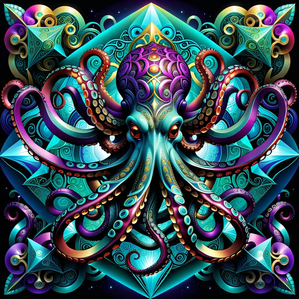 Geometric Octopus with Metatron's Cube
