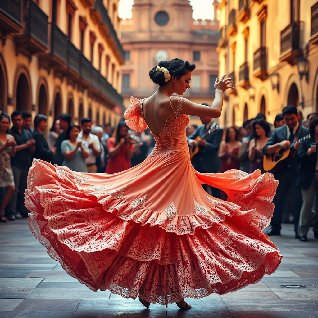 Flamenco Dancer's Passionate Performance in Seville