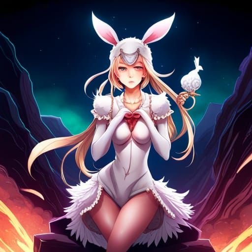 Anime Demoness in Bunny Suit: Manga Art