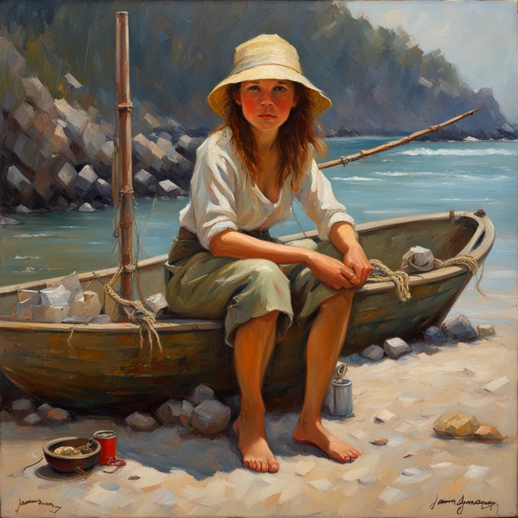 Fisherman's Daughter: Oil Painting in Classical Style