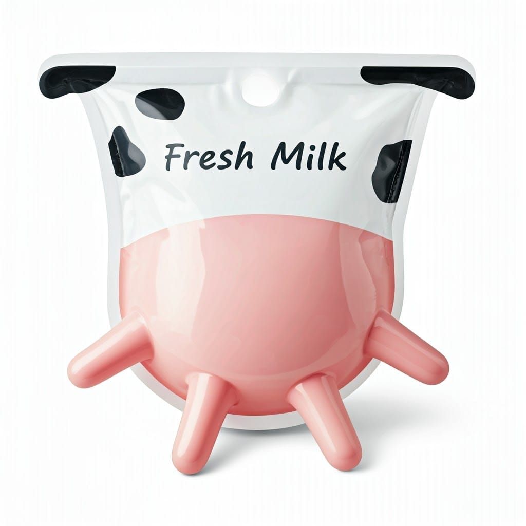 Novel Milk Packaging: Cow Udder Shaped Bag
