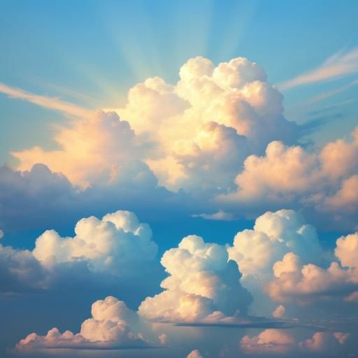 Majestic Colorful Clouds Bathed in Divine Light