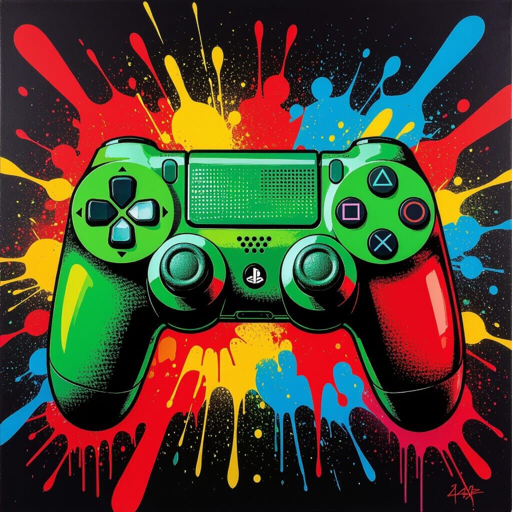 Vibrant Graffiti PlayStation Controller Art