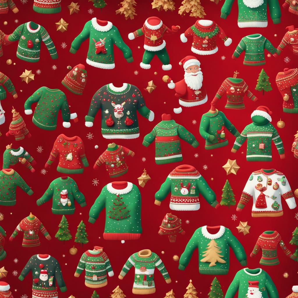A highly detailed digital photo of the cutest ugly Christmas sweater