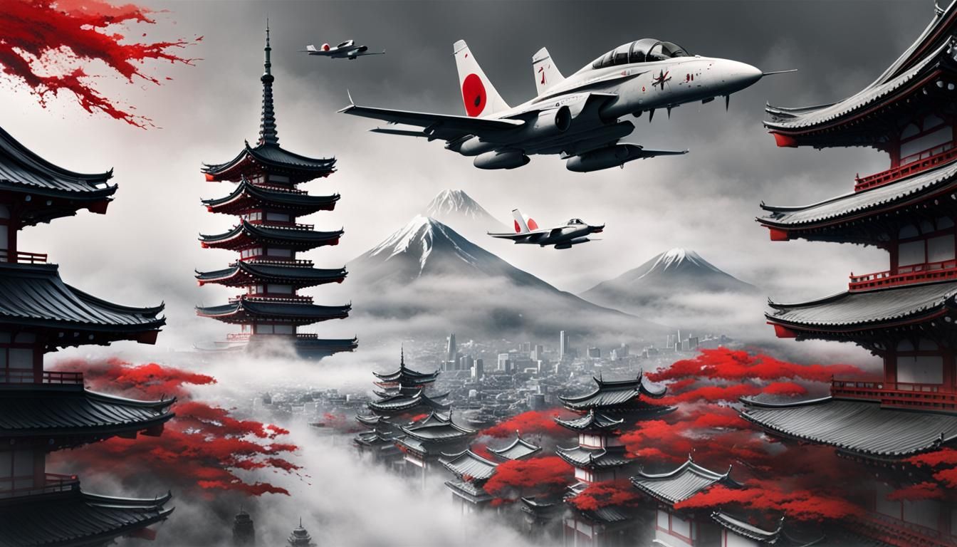 Hyperrealistic Japan with Jets and Monuments